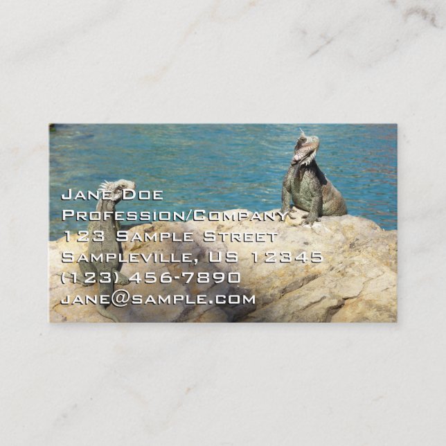 Carte De Visite Paire de Iguanas Photographie de la faune tropical (Devant)