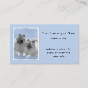 Carte De Visite Paire de Keeshond - Peinture originale d'animaux -