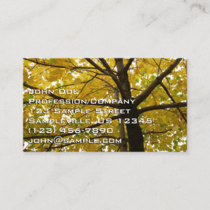 Carte De Visite Paire d'érables jaunes Automne Nature