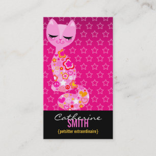 Carte De Visite Paix et amour Kitty (vertical)