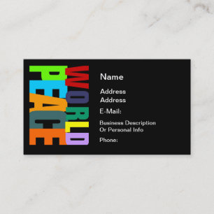 CARTE DE VISITE PAIX MONDIALE