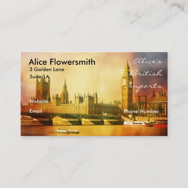 Carte De Visite Palais de Westminster et pont avec Big Ben (Devant)