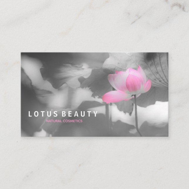 Carte De Visite Pale Rose Lotus l Photographie originale (Devant)