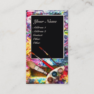 Carte De Visite PALETTE DE COULEUR ARTISTE MONOGRAM Peintre, Artic