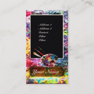 Carte De Visite PALETTE DE COULEUR ARTISTE / Peintre, Matériaux d'
