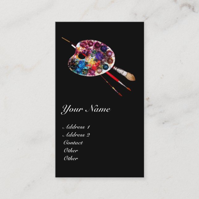 Carte De Visite PALETTE DE COULEUR ARTISTE / Peintre, Matériaux d' (Devant)