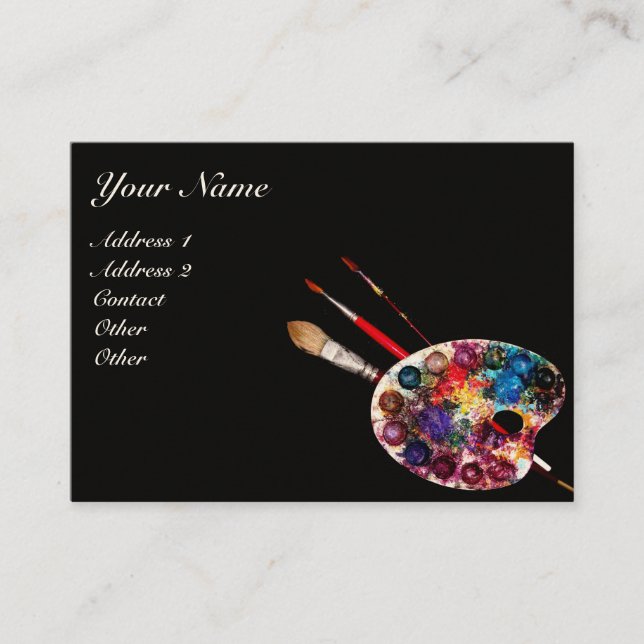 Carte De Visite PALETTE DE COULEUR ARTISTE / Peintre, Matériaux d' (Devant)
