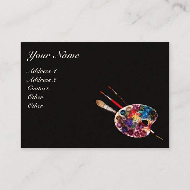 Carte De Visite PALETTE DE COULEUR/ Peintre, Artiste, Matériaux D' (Devant)
