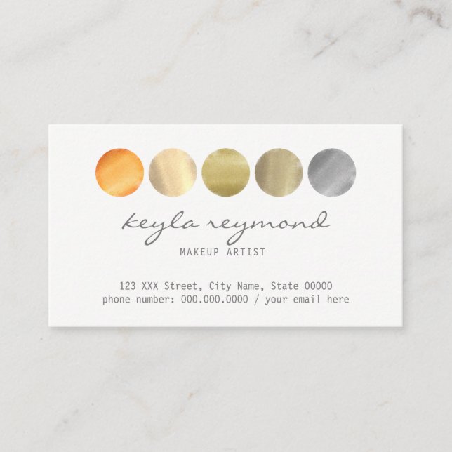 Carte De Visite palette de couleurs maquillage / maquillage (Devant)