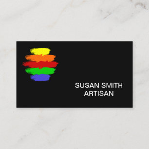 Carte De Visite Palette de couleurs noire d'arc-en-ciel