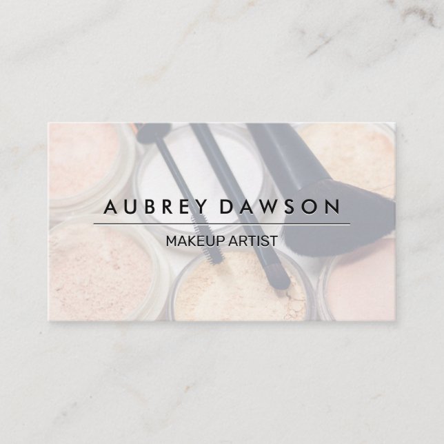 Carte De Visite Palette de maquillage | Brosses de maquillage (Devant)