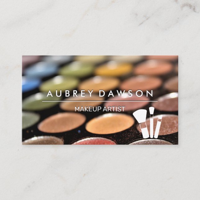 Carte De Visite Palette de maquillage | Icône Brosse maquillage (Devant)