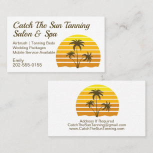 Carte De Visite Palm Tree Sun Tanning Spray Tan