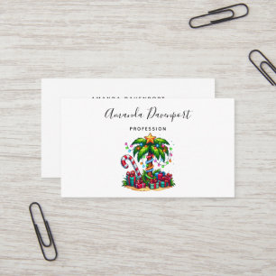Carte De Visite Palmier de Noël tropical