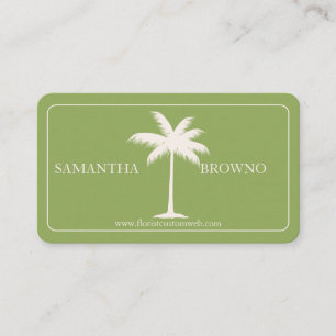 Carte De Visite Palmier Tropical Vert