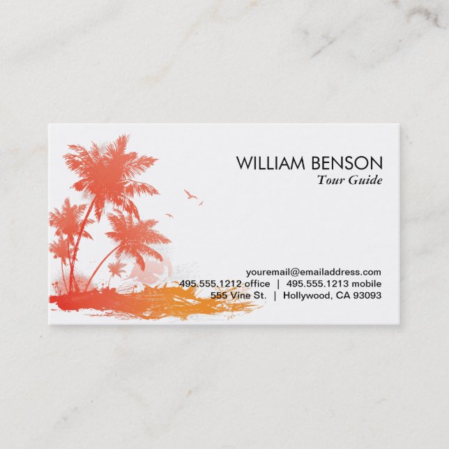 Carte De Visite Palmiers (couleur) (Devant)