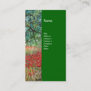 Carte De Visite PAN, OLIVE ARBRE ET CHAMPS POPPY monogramme