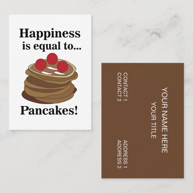 Carte De Visite Pancakes Breakfast Food Restaurant (Devant / Derrière)