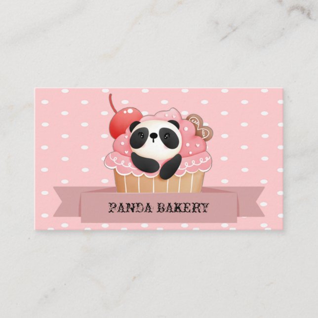 Carte De Visite Panda Cupcake (Devant)