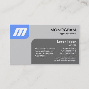 Carte De Visite Panels MonoGram - Bébé bleu et gris