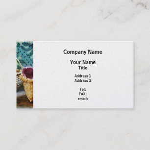 Carte De Visite Panier avec Tricot - Finition Platine