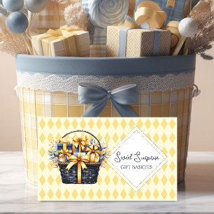 Carte De Visite Panier cadeau bleu et jaune de la Marine