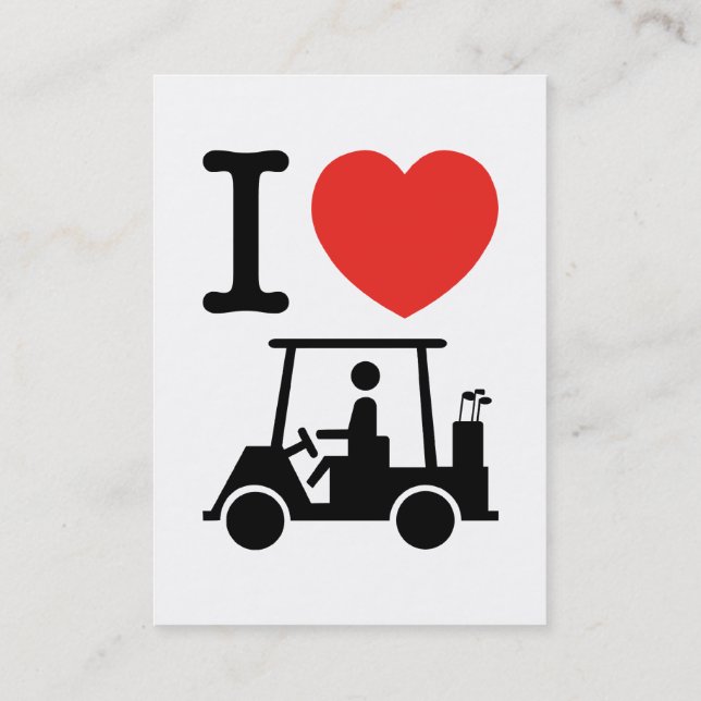 Carte De Visite Panier de golf I Heart (Love) (Dos)
