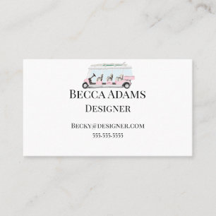 Carte De Visite Panier de golf rose personnalisé