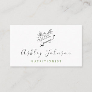 Carte De Visite Panier de légumes dessinés Nutritionniste en santé