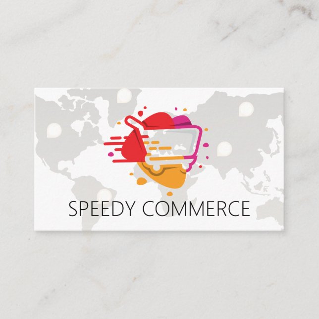 Carte De Visite Panier | Logo de commerce électronique | World Wid (Devant)