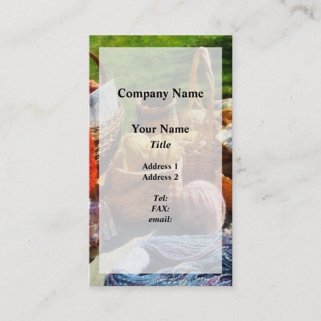 Carte De Visite Paniers de fil au marché aux puces (Devant)