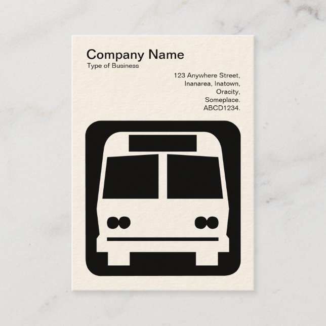 Carte De Visite Panneau de bus - Noir sur blanc (carte de crème) (Devant)