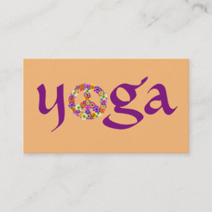 Carte De Visite Panneau de paix Yoga pour instructeur de Yoga Purp