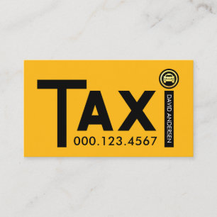 Carte De Visite Panneau de signalisation de TAXI jaune