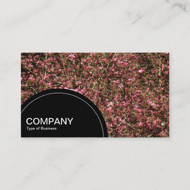 Carte De Visite Panneau en demi-cercle (points) - Fleur de cerise  (Devant)
