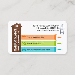 Carte De Visite Panneau Outils de construction résidentielle de bo