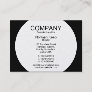 Carte De Visite Panneau rond - Blanc avec noir (carte or)