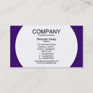Carte De Visite Panneau rond - Blanc avec violet foncé 330066