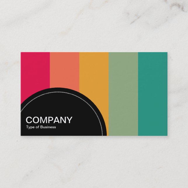 Carte De Visite Panneau semi-cercle (points) - Barres de couleurs  (Devant)