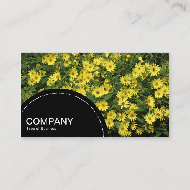 Carte De Visite Panneau semi-cercle (points) - Marguerites jaunes (Devant)