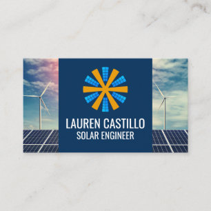 Carte De Visite Panneau solaire   Moulin   Énergie