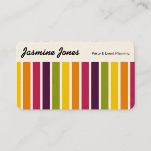 Carte De Visite Panneau supérieur - Bandes de couleurs 03 (Crème C