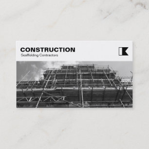 Carte De Visite Panneau supérieur - Construction - Échafaudage N&B