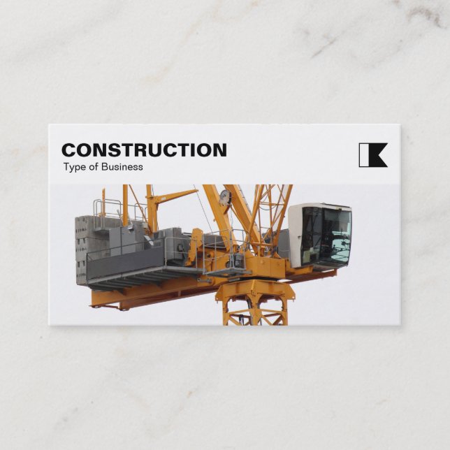 Carte De Visite Panneau supérieur - Construction - Grue tour (Devant)