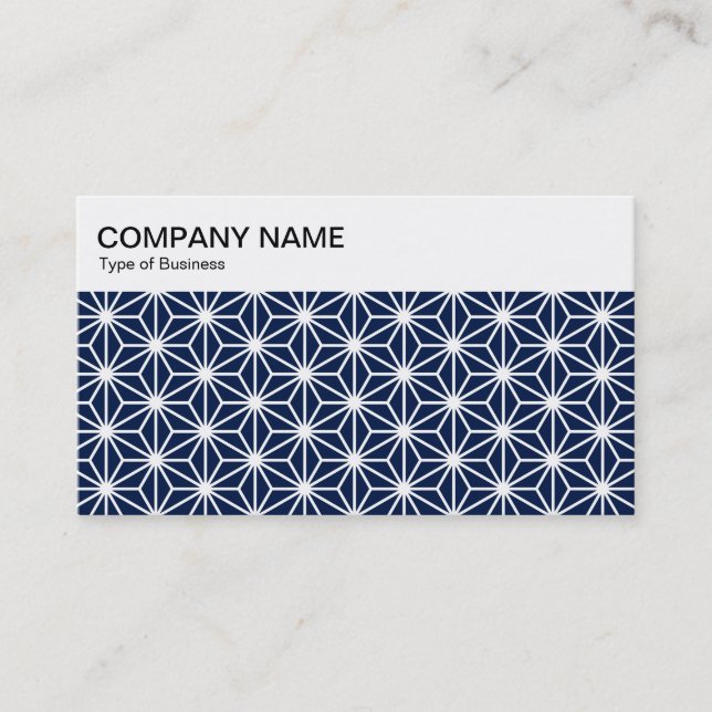Carte De Visite Panneau supérieur - Motif Asanoha - Indigo 001744  (Devant)