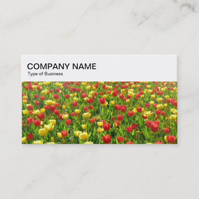 Carte De Visite Panneau supérieur - Tulipes rouges et jaunes 02 Ca (Devant)