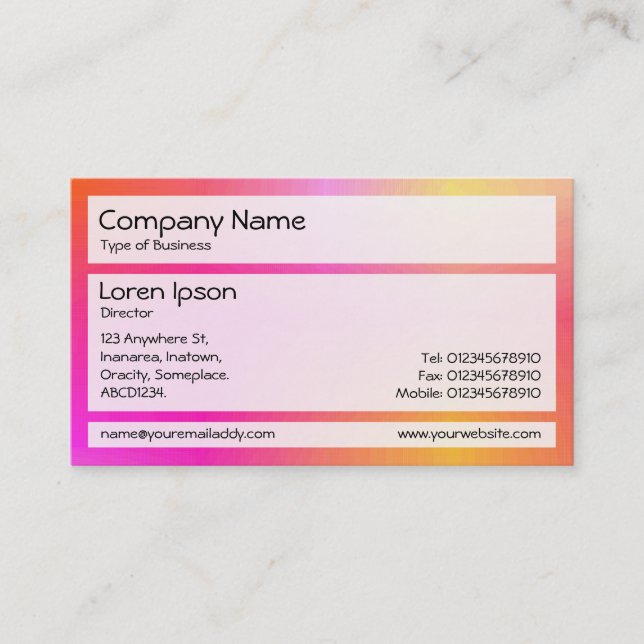 Carte De Visite Panneaux 02 - Mist orange et magenta (Devant)