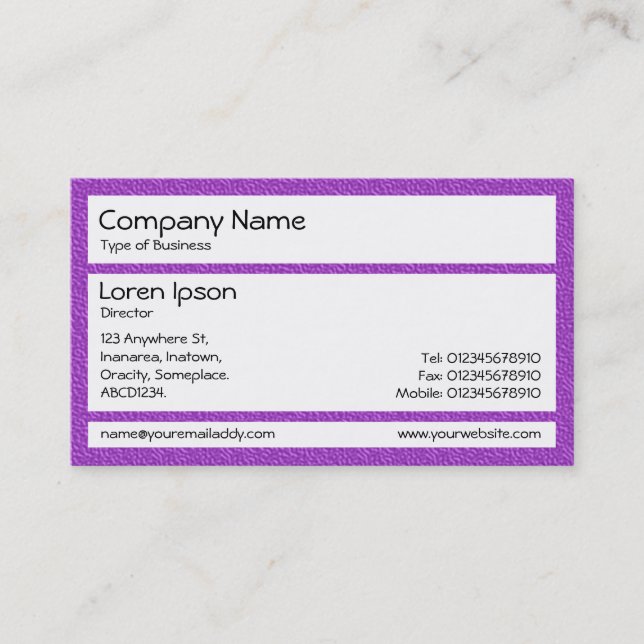Carte De Visite Panneaux - Chaise en plastique violet (Devant)