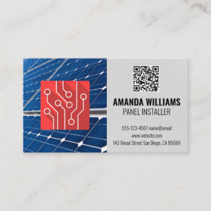 Carte De Visite Panneaux solaires   Code QR   Logo technique