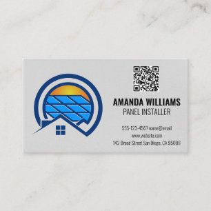Carte De Visite Panneaux solaires   Code QR   Technologie moderne